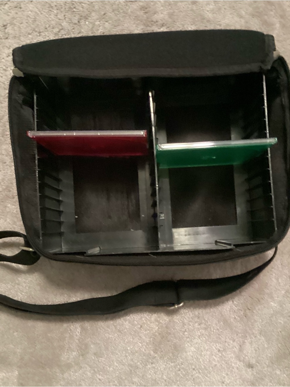 Vintage Media GearBlack Portable Storage Organizer Bag With Dividers